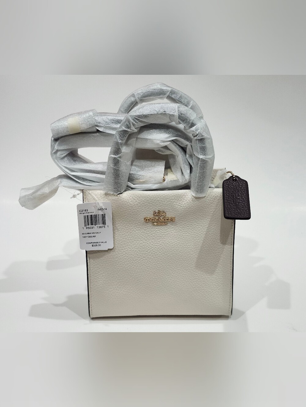 Coach Signature Canvas Mini Cally Leather Crossbody Bag NWT